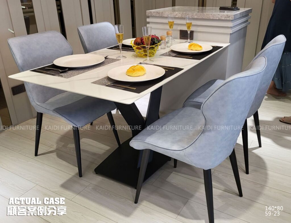 居家餐桌｜K26-ND601 維克特義式輕奢簡約風6尺船型岩板餐桌｜凱迪家具