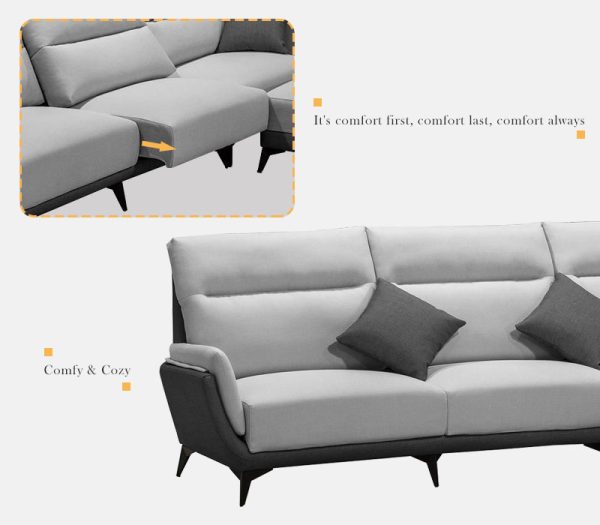 L型沙發｜A116-0332-1丹妮絲獨立筒涼感布L型沙發/多尺寸｜凱迪家具
