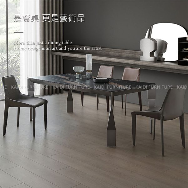 岩板餐桌｜K34-DD770 弗朗義式輕奢6尺鋁合金腳岩板餐桌｜凱迪家具