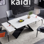 北歐伸縮餐桌｜K26-06-6 貝恩義式輕奢簡約風伸縮岩餐桌｜凱迪家具