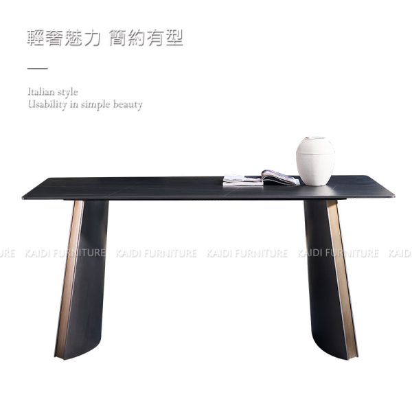 岩板餐桌｜K26-ND6107 泰勒斯義式輕奢不鏽鋼腳岩板餐桌｜凱迪家具