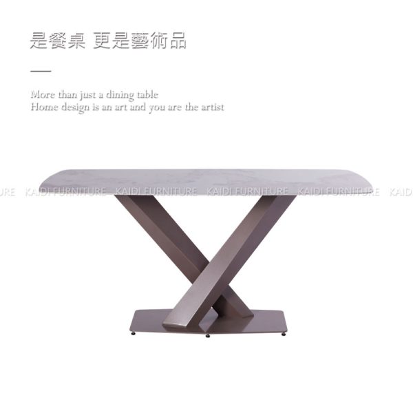 岩板餐桌｜K26-ND601-3 奈特義式輕奢皇家紫V型腳岩板餐桌｜凱迪家具